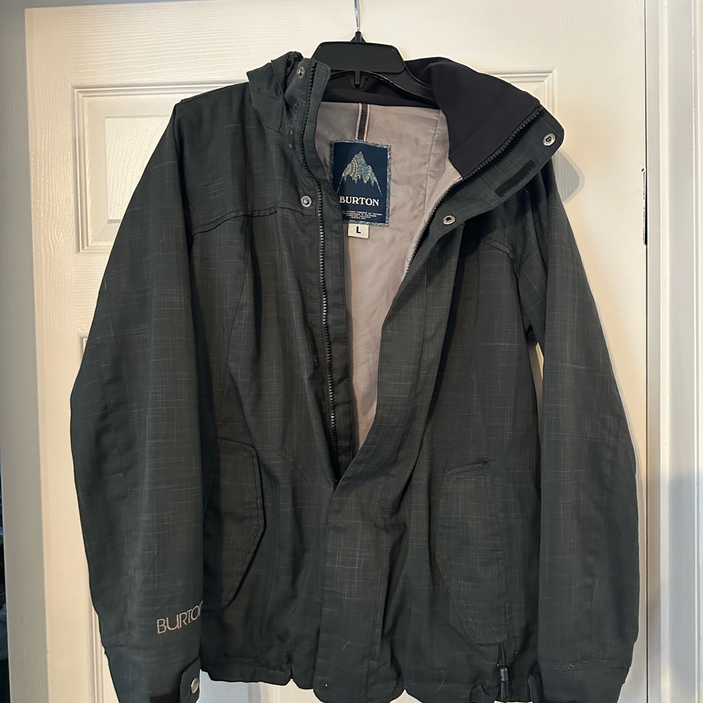 Burton Men's Hooded Snowboarding Jacket In Charcoal Gray